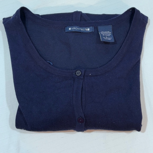 Architect Sweaters - Architect Navy Blue Cardigan Sweater